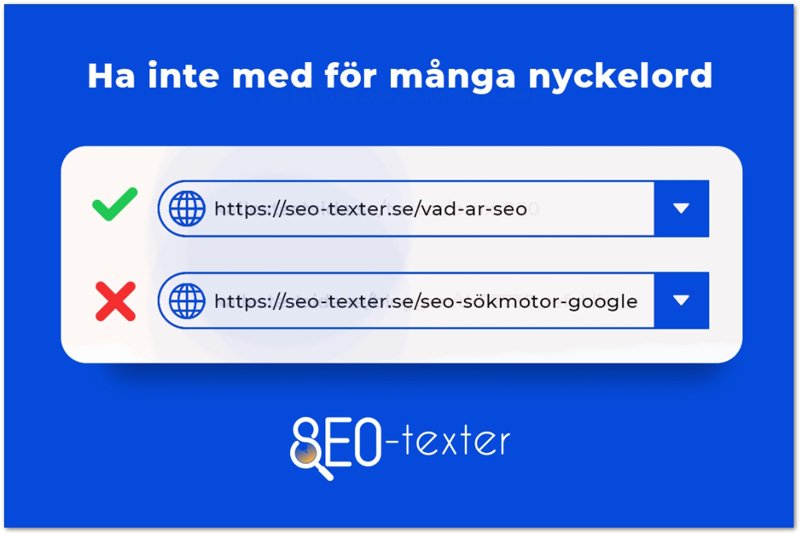 Ha inte med for manga nyckelord