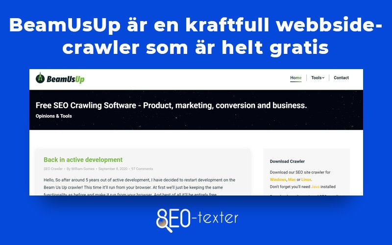 BeamUsUp ar en kraftfull webbside crawler som fungerar med manga operativsystem